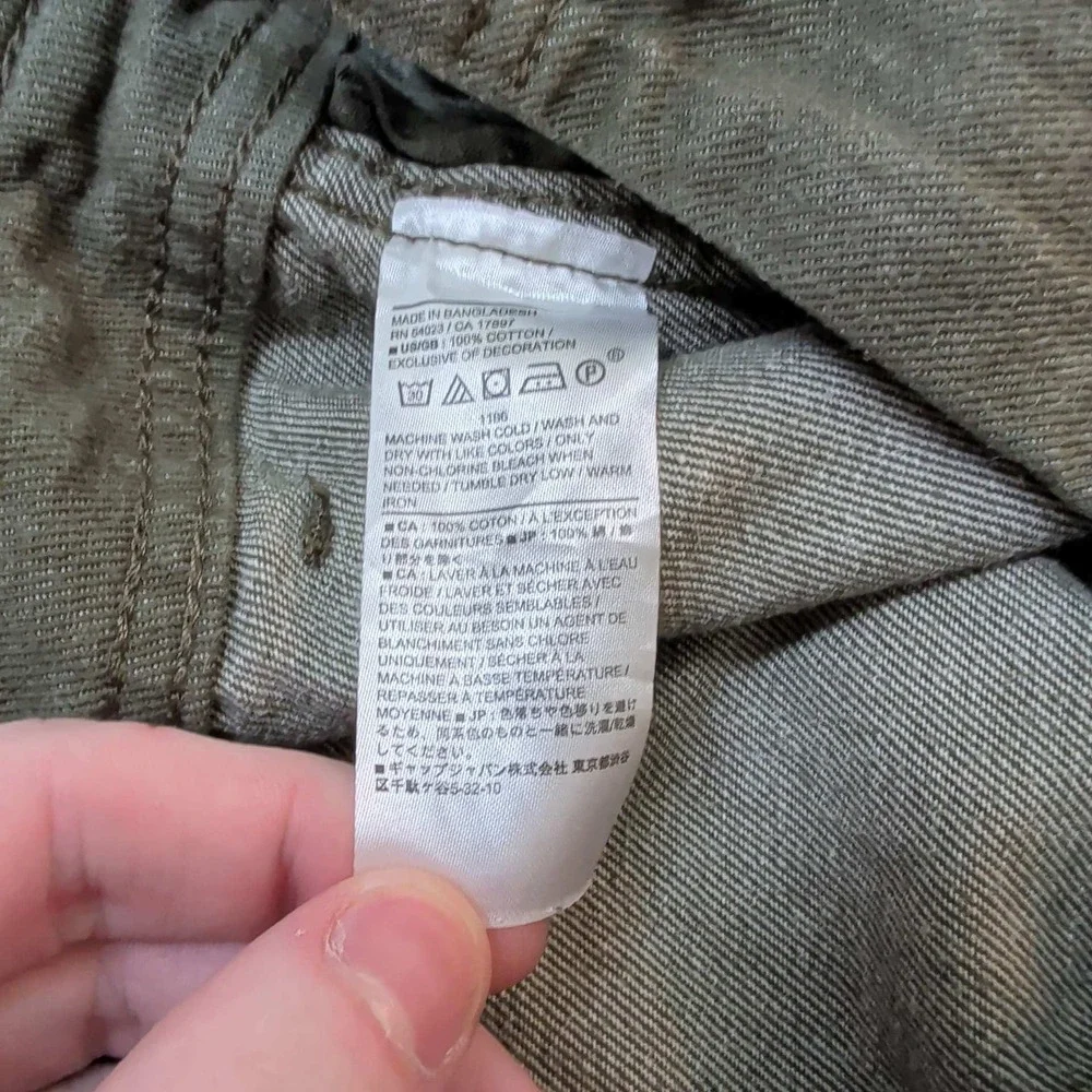 Banana Republic Tapered Surplus Cargo Pants Mens 34x33 Vintage Green Cotton